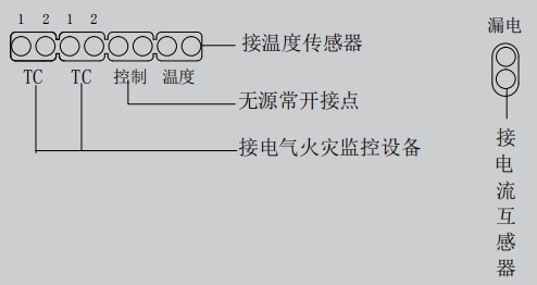 LDT9103EN組合式電氣火災監控探測器接線端子說明